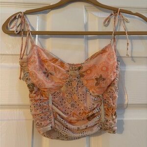 Summer top/ tanker- *cropped* floral pattern